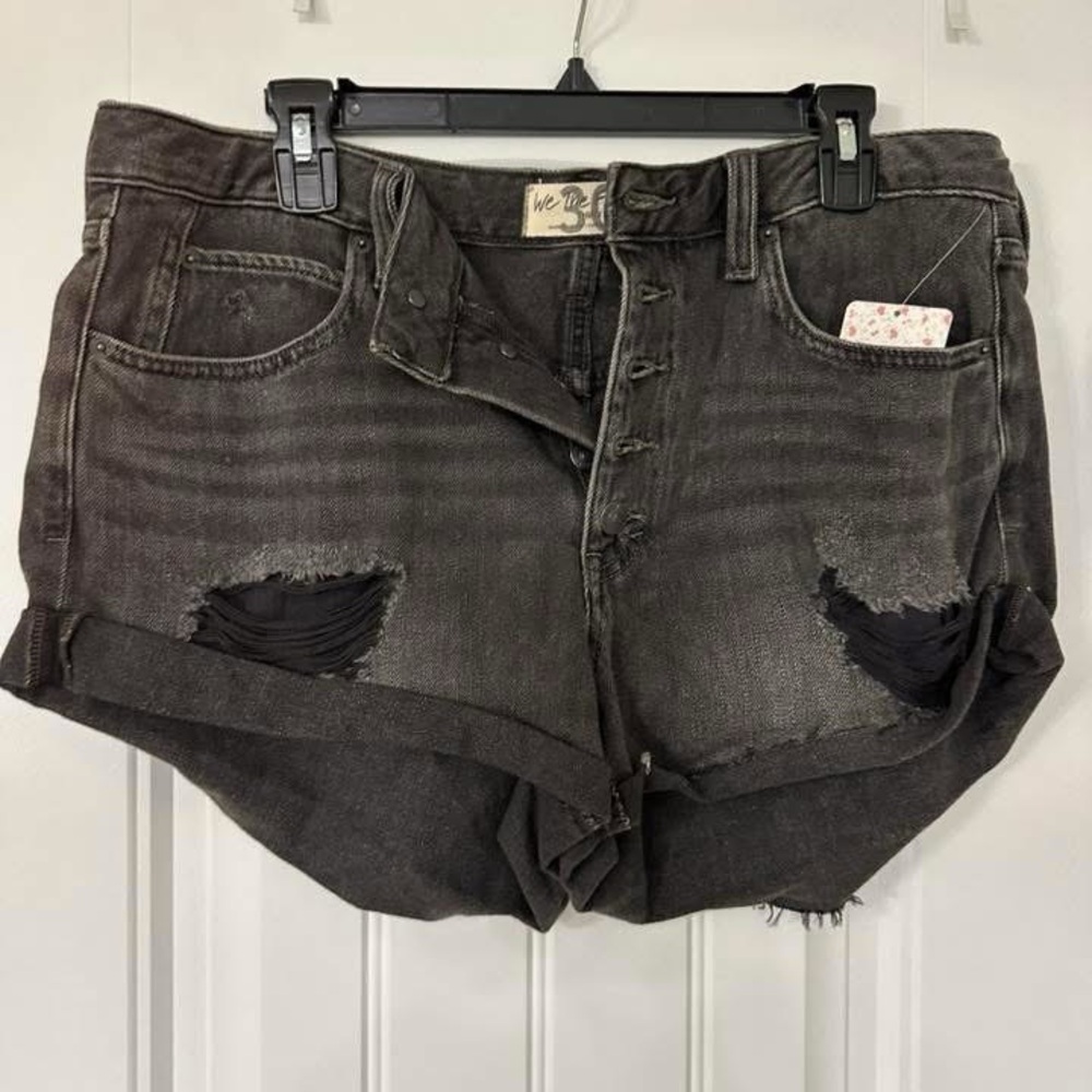 Free people Romeo rolled cuff shorts, black distressed shorts